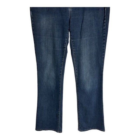 Ann Taylor Loft Jeans Women's Size 10 Blue Dark Wash Flare Denim Flap Pocket - Picture 3 of 8